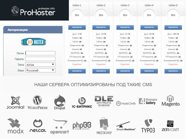 Дешевый сервер с ProHoster