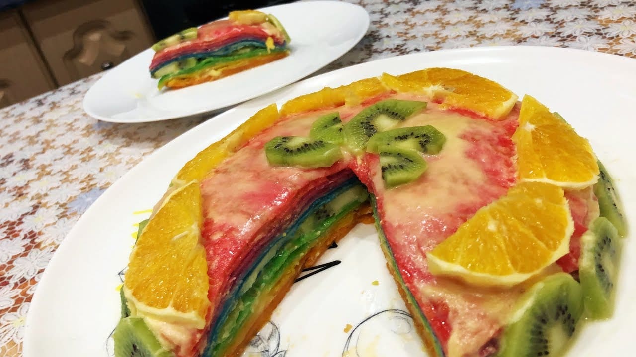 Блинный торт «Радуга»
